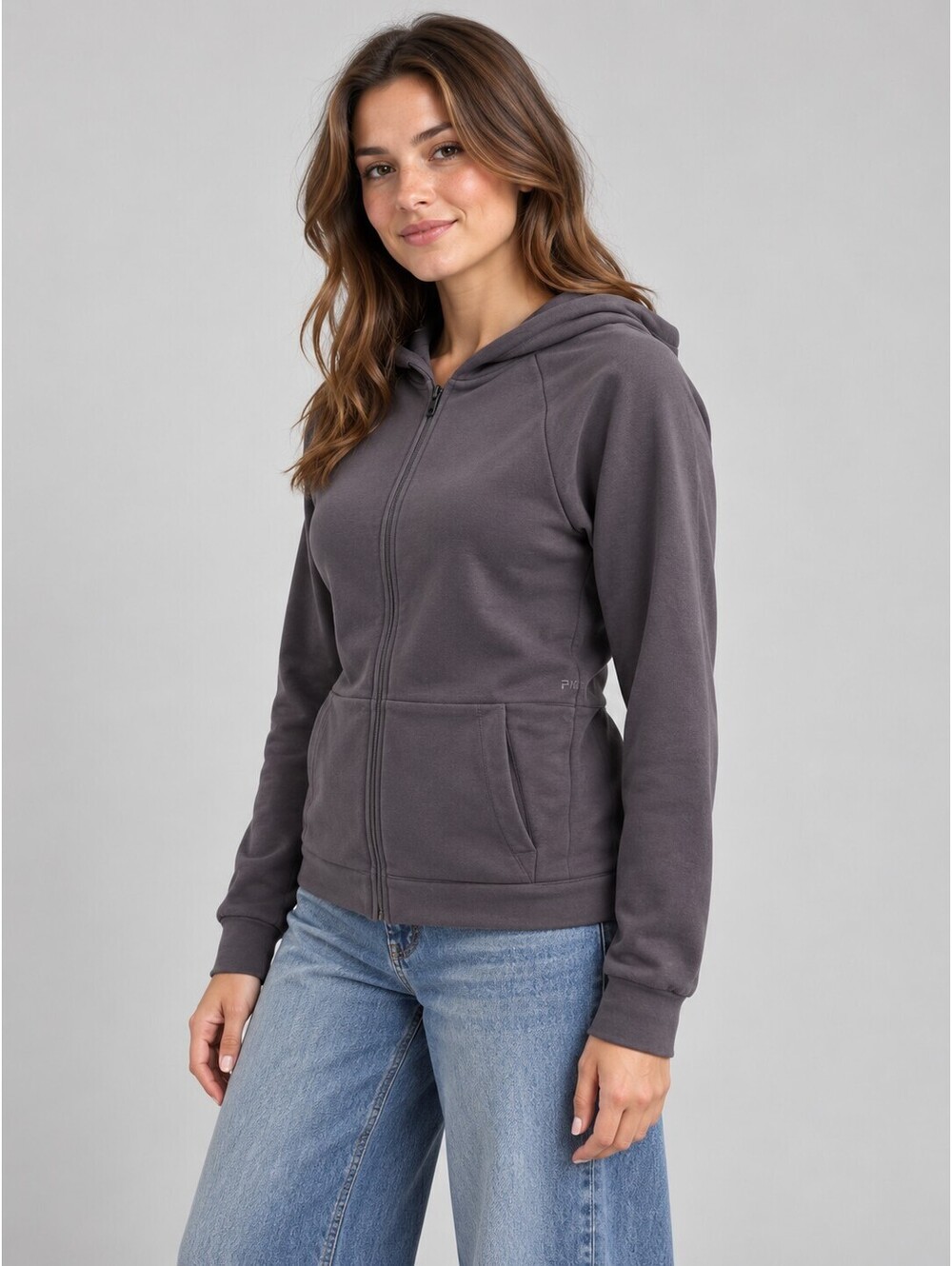 Firefly Charcoal Zip-Up Hoodie M | Fitted Athleisure Layer